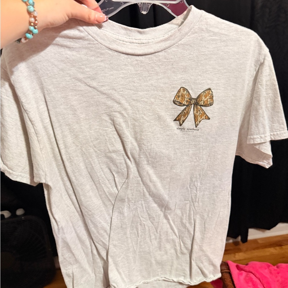 Kids White T-Shirt with Bow Design